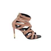 Pre-owned Leather sandals Balmain Pre-owned , Pink , Dames