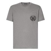 Italiaans Ontworpen T-Shirt Dolce & Gabbana , Gray , Heren