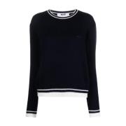 Round-neck Knitwear Msgm , Black , Dames