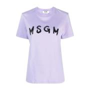 T-Shirts Msgm , Purple , Dames