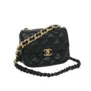 Pre-owned Leather chanel-bags Chanel Vintage , Black , Dames