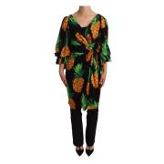 Levendige Ananas Wrap Jurk Dolce & Gabbana , Multicolor , Dames