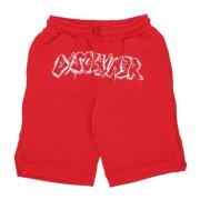 Logo Short Red/White Streetwear Suit Disclaimer , Red , Heren