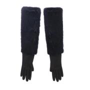 Zwarte Lamsskin Leren Handschoenen met Bont Dolce & Gabbana , Black , ...