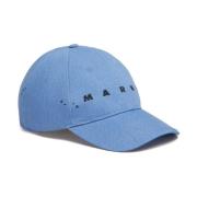 Blauwe Bucket Hat Marni , Blue , Heren