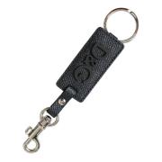 Luxe Leren Sleutelhanger in Zwart & Zilver Dolce & Gabbana , Black , H...