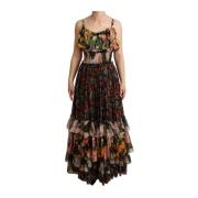 Bloemenprint Chiffon Gelaagde Jurk Dolce & Gabbana , Multicolor , Dame...