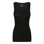 Sleeveless Tops Majestic Filatures , Black , Dames