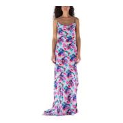 Bloemenprint Midi Jurk Mar De Margaritas , Multicolor , Dames