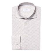 Slimfit Bedrukt Overhemd voor Heren Eton , White , Heren