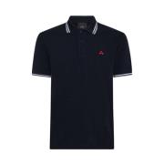 Iconische Polo Zwart Katoen Stretch Peuterey , Black , Heren