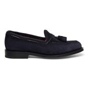 Suede Tassel Loafer Santoni , Blue , Heren