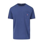 Blauw Katoen Logo T-Shirt Ralph Lauren , Blue , Heren