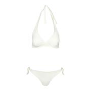 Driehoek Bikini Hoge Taille Badpak Douuod Woman , White , Dames