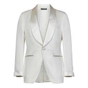 Ivory Honeycomb Viscose Suit Tom Ford , White , Heren