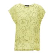 Zijden Blouse Groen Print Korte Mouwen Fabiana Filippi , Green , Dames