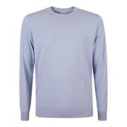 R Neck Pullover Sweaters Ballantyne , Blue , Heren