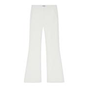 Witte Velvet Bootcut Broek Dondup , White , Dames