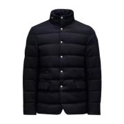 Korte Donsjack Navy Moncler , Blue , Heren