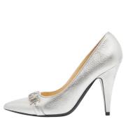 Pre-owned Leather heels Moschino Pre-Owned , Gray , Dames