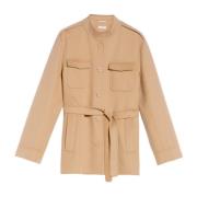 Wollen Saharan jas met mandarijnkraag Max Mara , Beige , Dames