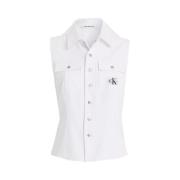 Wit Mouwloos Milano Gilet Gerivet Calvin Klein Jeans , White , Dames