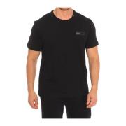 Korte Mouw T-shirt met Merkprint Plein Sport , Black , Heren