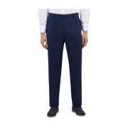 Donkerblauwe Stretch Scheerwollen Broek Brooks Brothers , Blue , Heren