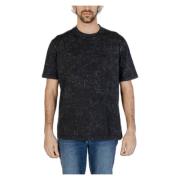 Heren T-shirt Lente/Zomer Collectie 100% Katoen Boss , Black , Heren