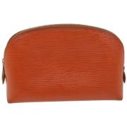 Pre-owned Leather clutches Louis Vuitton Vintage , Orange , Dames