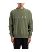 Geborduurde Crewneck Sweater Olaf Hussein , Green , Heren