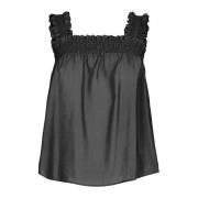 Smock Strap Top Blouse Ink Co'Couture , Black , Dames