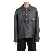 Zwarte Denim Jack Klassieke Stijl Giorgio Brato , Gray , Heren