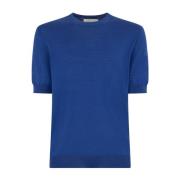 Zijde Katoen T-Shirt Elegant Ontwerp Regular Fit Ballantyne , Blue , H...