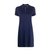 Navy Blue Polo Pony Jurk Ralph Lauren , Blue , Dames