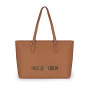Eco Leather Shopping Bag Love Moschino , Brown , Dames