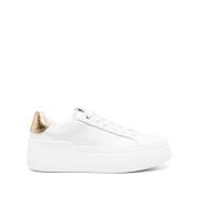 Witte Sneakers Paneelontwerp Logo Plaque Salvatore Ferragamo , White ,...