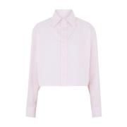 Oversized Cropped Popeline Shirt Ballantyne , Pink , Dames