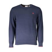 Blauwe Katoenen Logo Crewneck Sweater Timberland , Blue , Heren