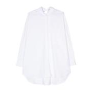 Witte Poplin Overhemd met Open Rug Semicouture , White , Dames