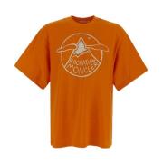 Katoenen Logo T-Shirt Moncler , Orange , Heren