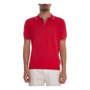 Contrast Piping Jersey Polo Shirt Gran Sasso , Red , Heren