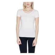 Dames T-shirt Lente/Zomer Collectie Emporio Armani EA7 , White , Dames