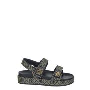 Canvas Sport Sandal Monogram Kira Tory Burch , Multicolor , Dames