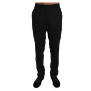 Luxe Zwarte Wollen Stretch Jurkbroek Dolce & Gabbana , Black , Heren