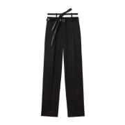 Zwarte Wijde Pijp Getailleerde Broek Jil Sander , Black , Dames