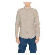 Linnen Overhemd Lange Mouw Lente/Zomer Collectie Blauer , Beige , Here...