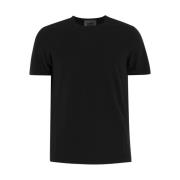 Zwarte Katoenen T-Shirt Girocollo Alpha Studio , Black , Heren