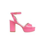 Roze Patent Platform Sandaal Ines De La Fressange Paris , Pink , Dames