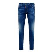 Slim Fit Blauwe Jeans Dsquared2 , Blue , Heren